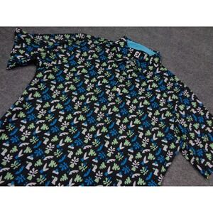 FootJoy Shirt Mens L ProDry Performance Golf Jungle Leaves Lisle